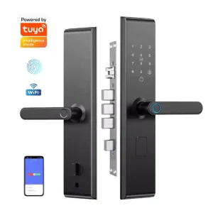 Manufacturer Tuya Smart WiFi Digital Door Lock Code RFID IC Card Smartphone App Unlock Biometric Fingerprint Smart Lock