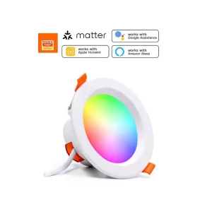Matter Downlight 5W 12W Wi Fi Smart Bulb Dimmable Voice Control Alexa Google Home Android Homekit Garage Rotatable Design