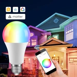 Matter E14 Smart Light Bulb for Home and Hotel Use, Android App Control, Voice and App Control, RGB 6W WiFi LED Light