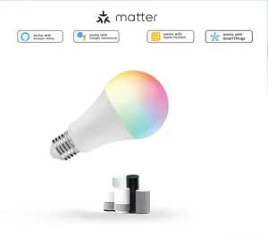 Matter Smart Bulb with RGB Color Support, Directly Connects to Tuya and SmartThings, Compatible with Apple Home and Siri Voice Control, Smart Home Light
