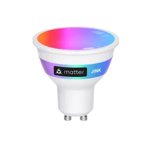 Matter-Compatible RGB+CCT Smart LED Light Bulb, E14/E27/G10, Dimmable and Tunable White, App-Controlled, for Smart Homes