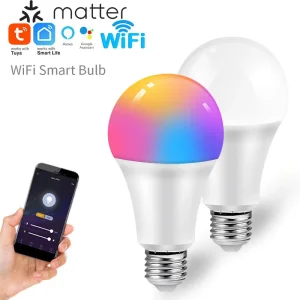 Matter Smart Light Bulb with RGB Colors Tuya SmartThings Apple Homekit
