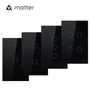 Matter Smart Touch Wall Light Switch Glass Panel Wi Fi Wall Switch No Neutral Required Wall Smart Switch WIFI SAARCM Certified