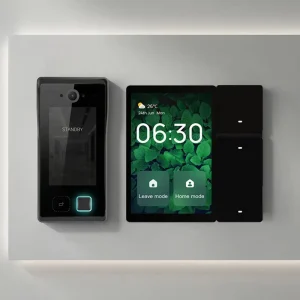Matter Smart Video Doorbell with Control Panel Hub Solar Powered HomeKit Intercom Palm Print Facial POE Security System