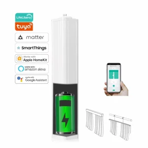 Matter Thread Protocol Tuya Smart Home 3200mAH Battery Curtain Motor Support Apple Home Kits Alexa Voice