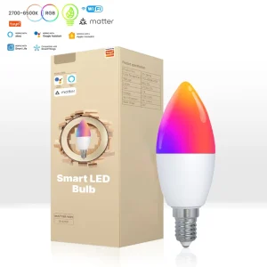 Hot-Selling New Smart Light Bulb, Matter WiFi Smart Home Product, LED Light Bulb, LED Candle Bulb, Tuya Smart Life Smart Bulb