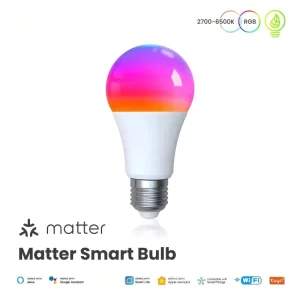 Matter WiFi Smart Bulb Dimmable Led Light 16 Million RGB Colors A19 E27 Candle Lamp Voice Control Alexa Google Home HOMEKIT