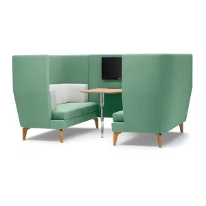 Meeting Sofa Pod Booth Private Commercial Curved Office With Weith Desk For Open Office Fabric Set Office Furniture Modern