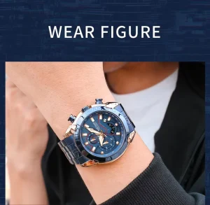 Megir Calendar Luminous Waterproof Multi function Quartz Watches Large Round Dial Design Sport Smart Watch