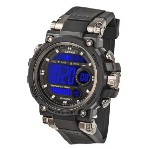 Men’s Waterproof Digital Sport Watch High Quality Outdoor Smart Casual Style with Compass Oval Case