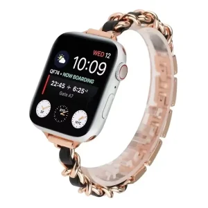 Metal Band Leather Strap Smart Watch Bracelet Replacement Correa Watchband for Women Apple IWatch Series 5 38MM 42MM 45MM 44MM