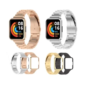 Metal Beads Stainless Steel Watchband for Redmi Smart Band 2 Bumper Frame Smartwatch Replacement Bracelet