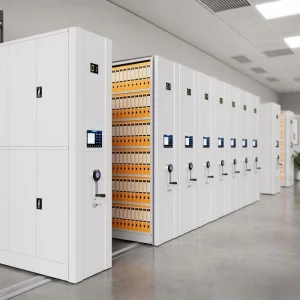Metal Modular Mobile Library Shelves High Density Compact Rolling Fireproof Durable Archive Storage System Office Filing Cabinet