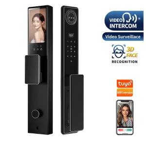 Metal Sets Biometrics Fingerprint Face Visible House Smart Front Door Lock with Camera