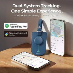MiTag Duo Leather Luggage Tag Works MFI for Google Find My Anti-loss Air Tag Tracker Backpack Suitcase GPS Navigation IP65