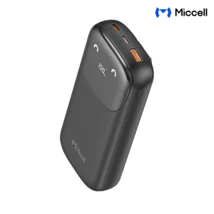 Miccell Carga Rapida 22.5W PD 20000mAh Power Bank 3 Puertos USB C Y Pantalla LED Para Dispositivos Inteligentes