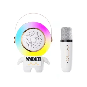 Microphone Clock Speaker RGB LED Portable Wireless Karaoke Smart Speakers New Spaceman for BT Audio Colorful Smart
