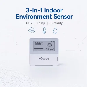 Milesight AM103 LoRaWAN Indoor Environment Sensor 3 in 1 CO2 Temperature Humidity >3 Years Battery Life CO2 400 5000 Ppm