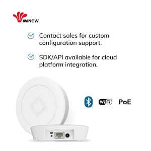 Minew Rechargeable Wireless Programmable Long Range Smart Ble Bluetooth IoT Gateway for Data Collection