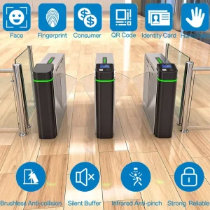 Mingxu Smart Pedestrian Gate With Biometric Fingerprint Face Recognition Anti Collision Safety Feature Remote Control Management