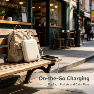 Mini 10000mAh Power Bank with Detachable Dual Cables 22.5W PD Fast Charging Lanyard Function Digital Display Portable Charger