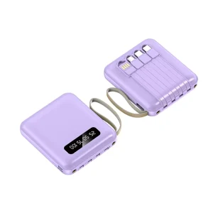 Mini 20000mAh Digital Display Power Bank External Phone Powerbank Portable Charger with 4 Cable for iPhone