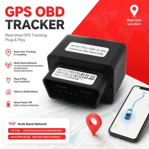 Mini 4G OBD2 GPS Tracker Plug and Play Vehicle Locator for Car Tracking Fleet Management and Real Time Location Alerts