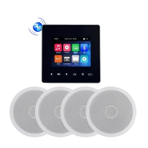 Mini Blue Tooth Wall Amplifier Smart Home Audio 4*20W Stereo Sound Music Panel PA System Loudspeaker Ceiling Speaker Kits