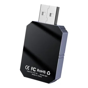 Mini Car Adapter 2 in 1 Universal Plug and Play Adapter Black Wireless CarPlay Android Ai Box
