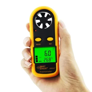 Mini Digital Anemometer AR816+ Wind Speed and Temperature Meter with 0.1 Resolution and -10~45C Range