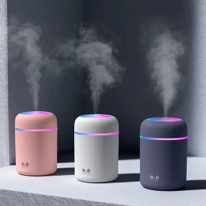 Mini Home & Hotel USB Ultrasonic Warm Mist Humidifier Luminous Colorful Plastic Car Aromatherapy Device With 1-Year Warranty