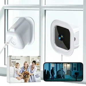 Mini Indoor Window Camera with Motion Detection Two Way Audio Night Vision Wide Angle CMOS Sensor Cloud Storage
