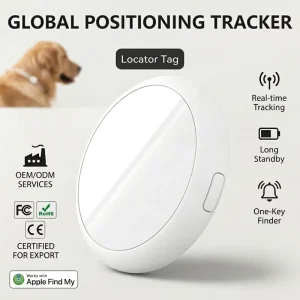 Mini MFi Certified GPS Pet Tracker Waterproof Metal Silicone Smart Airtag Anti Lost Pet Locator Dogs Cats Outdoor Use 1 Year