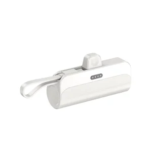 Mini Portable 5000mAh Power Station with Fast Charging Built-in Cables Keychain Power Bank for All Mobile Phones