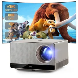 Mini Projector 4K Android 12 Ultra Portable Smart Home Cinema Device 8000 Lumens Built in Speakers Native UHD for High