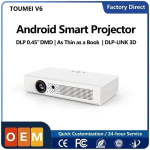 Toumei V6 Ultra Thin Smart Projector Dual band WIFI Built in Home Theater Projector Factory Supply OEM ODM B2B