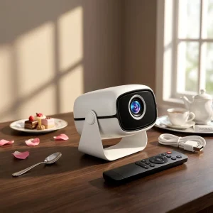 Mini Smart LCD Projector 3m Rotating 180 Bracket Android AI Voice Control Built-in Speakers WiFi LED 720P 200 Lumens Portable