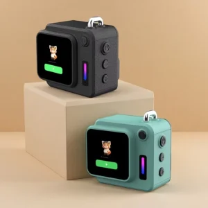 Mini Smart Speaker Display Touch Control Multi Function 5.3 LED RGB Ambient White Noise Clock Alarm Subwoofer Metal Portable
