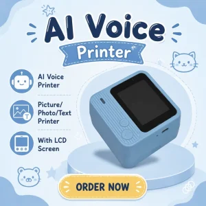 Mini Smart Voice Function AI Thermal Printers Wireless Remote Portable Photo Text Picture Printing Machine with LCD Screen