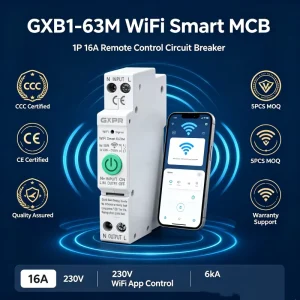 Mini Smart WiFi Remote Control Energy Monitor Meter MCB 1P Single Phase Alexa Google Home Li Copper OEM 6kA 230V