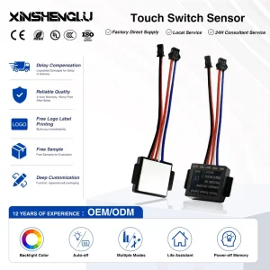 Mini Touch Sensor Switch for LED Lights Dimmable Inline Controller 12V 24V DC Cabinet & Under Cabinet LED Lighting Control