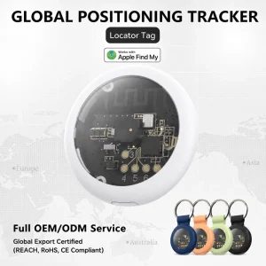 Mini Transparent ABS MFi Certified Smart Pet Tracker Apple Find My Google Find Compatible Bluetooth Smart Airtag for Cat Dog Key