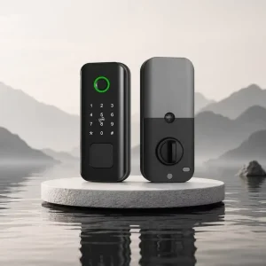 Minimalist IML Matte Smart Lock Slim Design Deadbolt Rechargeable Lithium Battery Cloud App Key for Modern Home Wood Security