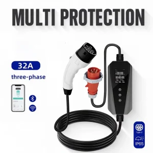 Mobile EV Charger AC Portable 3.5kW 7kW GBT Type1 Bluetooth Timer RFID FCC CE Road Trip ODM OEM Direct 11kW
