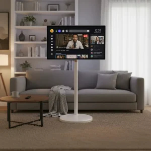 Mobile Smart 32 inch Android Windows OS 60Hz 8ms Response Rotatable Touch Screen Floor Stand Portable Monitor Entertainment