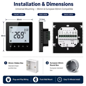 Modbus Smart FCU Room Thermostat Energy Saving Fan Coil Unit Temperature Controller for Hotel HVAC Wall Mounted