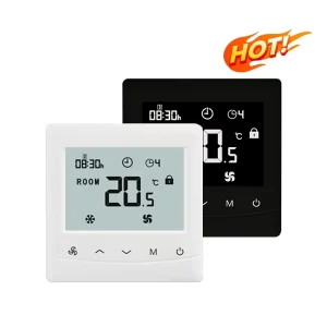 Modern 230V Hotel Room Thermostat with LCD Display and Lock Function