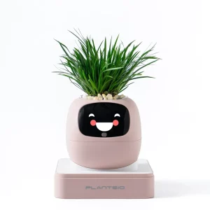Modern AI Pet Planter Robot Electronic Facial Interaction Sensor Self Watering Bluetooth/App Control For Desktop Indoor