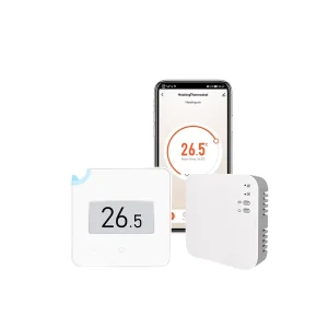 Modern Adjustable Wired Heating Thermostat with Smart Features and Switching Differential for Apartment Use