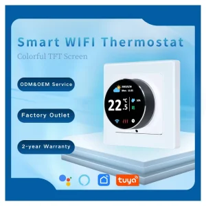 Modern Design Colorful TFT Knob Screen Wifi Thermostat with Voice Thermostat of Weekly Programmable Thermostat